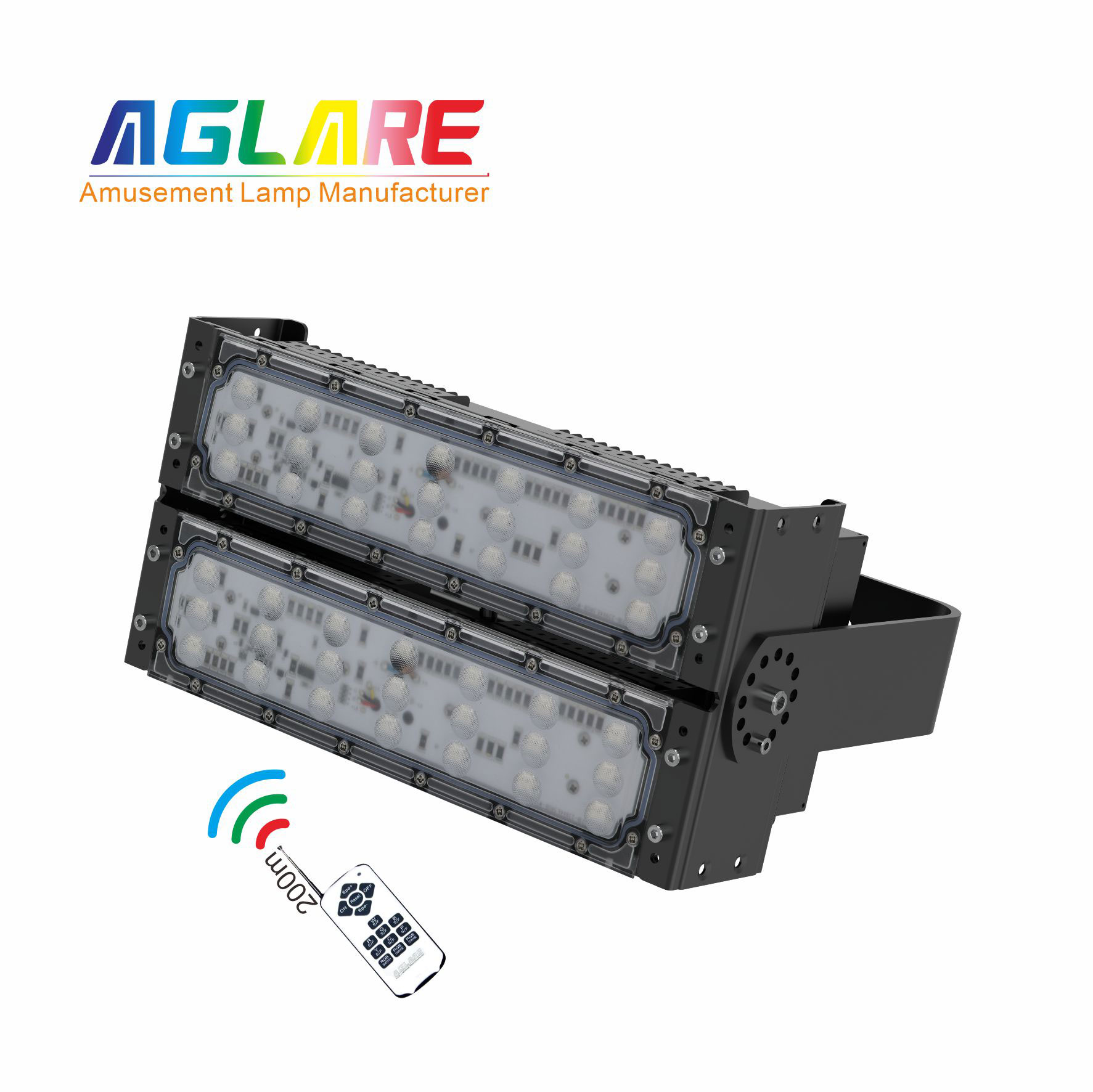 100W LED彩色泛光灯 RGB投光灯带？仄